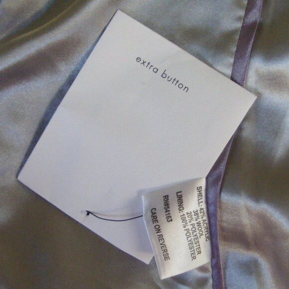 new CALVIN KLEIN Overcoat, S, Basket weave, Gray, Sash Belt, Double Breasted - Picture 14 of 15